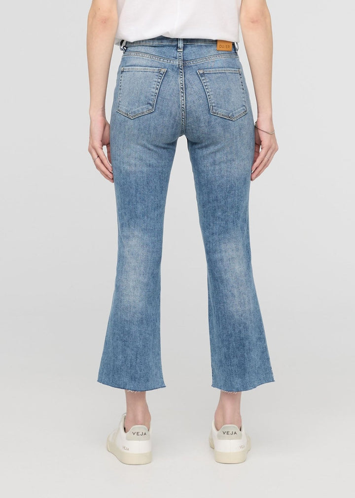 Duer Performance Denim High Rise Kick Flare - Beach Blue