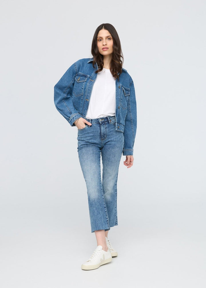 Duer Performance Denim High Rise Kick Flare - Beach Blue