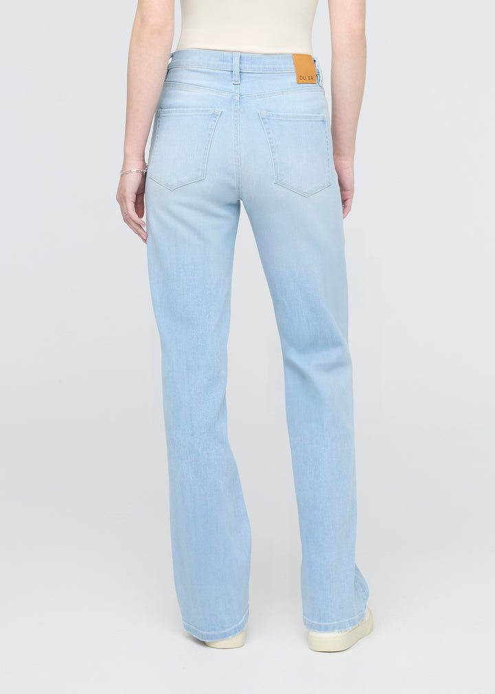 Duer Performance Denim+ High Rise Straight - Sun Faded Blue