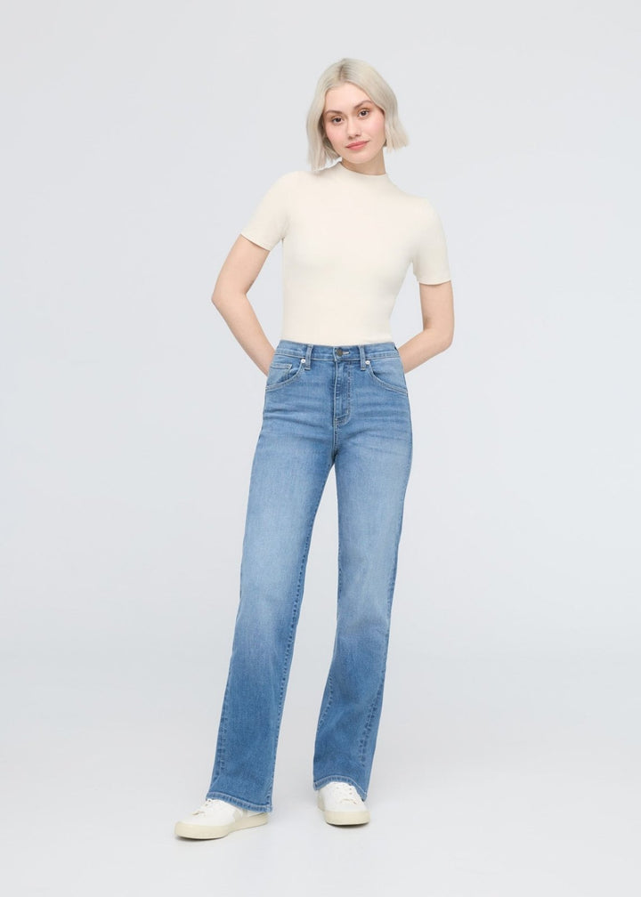 duer Performance Denim+ High Rise Straight - Vintage Seaside