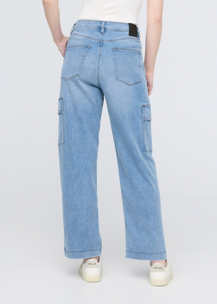 Duer Performance Denim Lite High Rise Cargo - Pacific