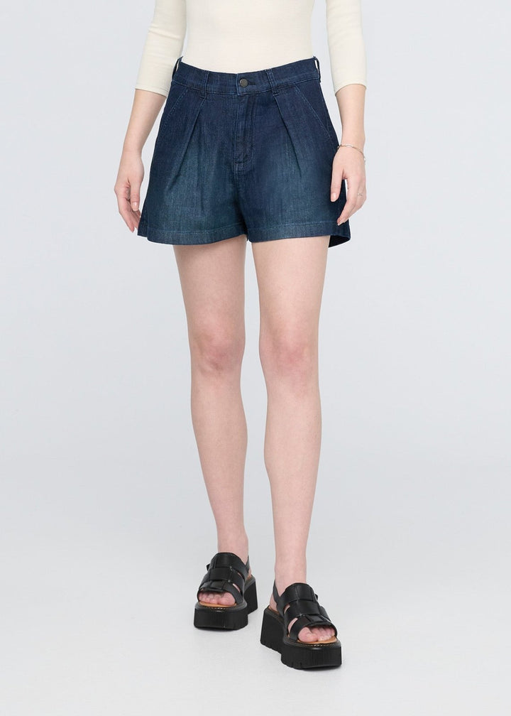 Duer Performance Denim Lite Pleated Short - Modern Rinse
