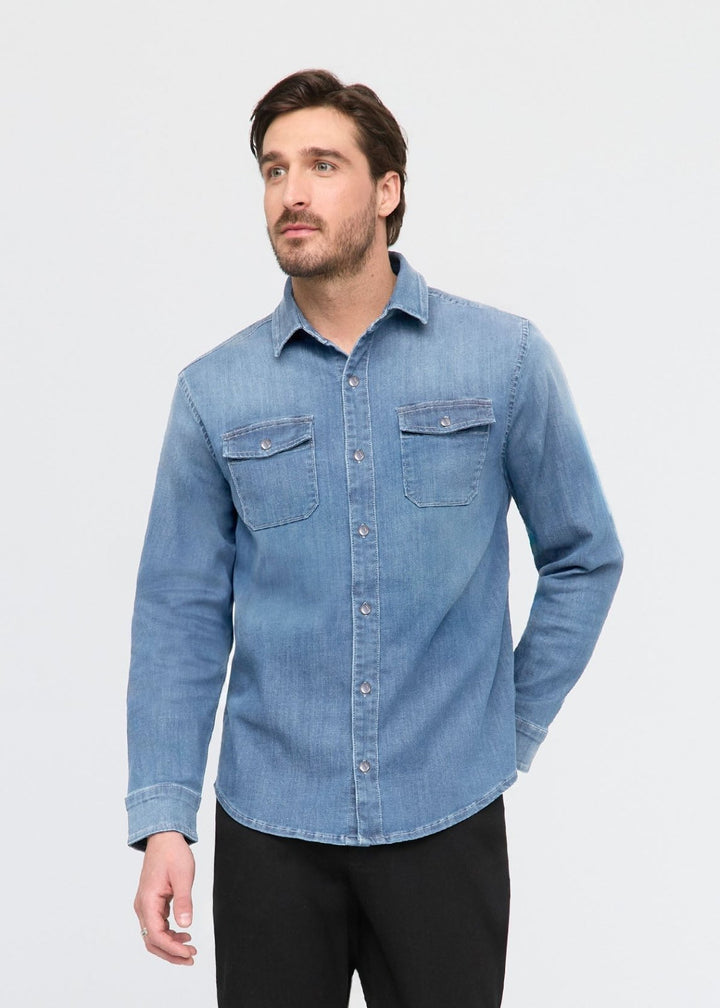 duer Performance Denim Lite Two-Pocket Shirt - Haze Indigo