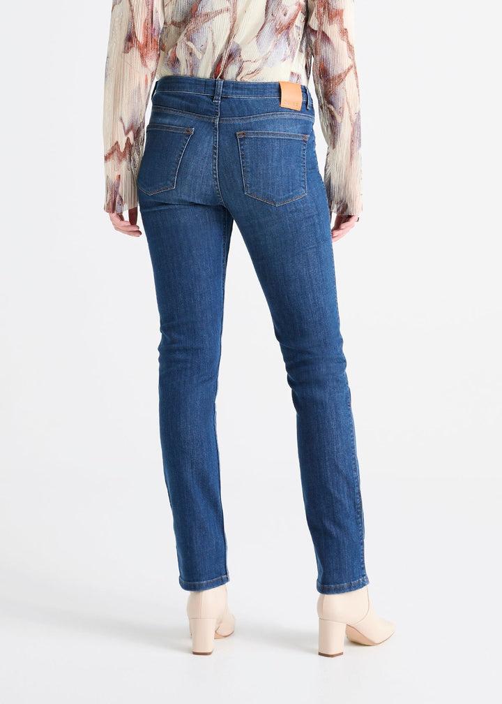 Duer Performance Denim Mid Rise Slim Straight - Aged Medium Stone