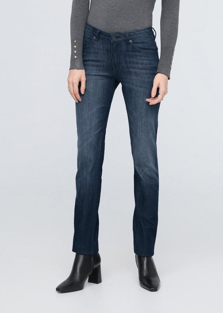 Duer Performance Denim Mid Rise Slim Straight - Nostalgia Tone