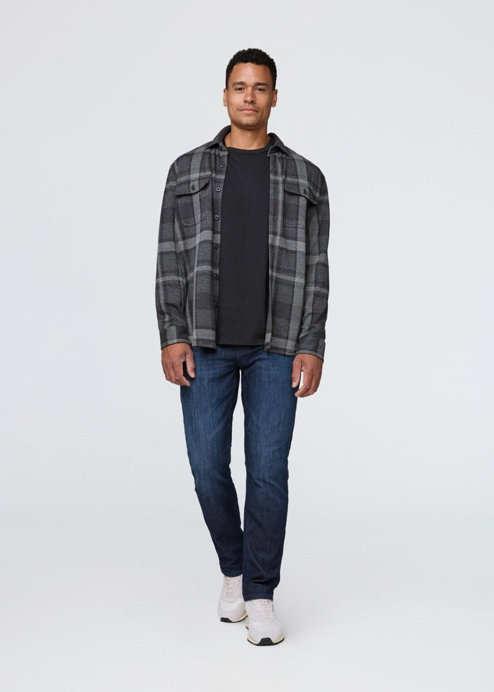 Duer Performance Flannel Button Down - Heather Charcoal Plaid