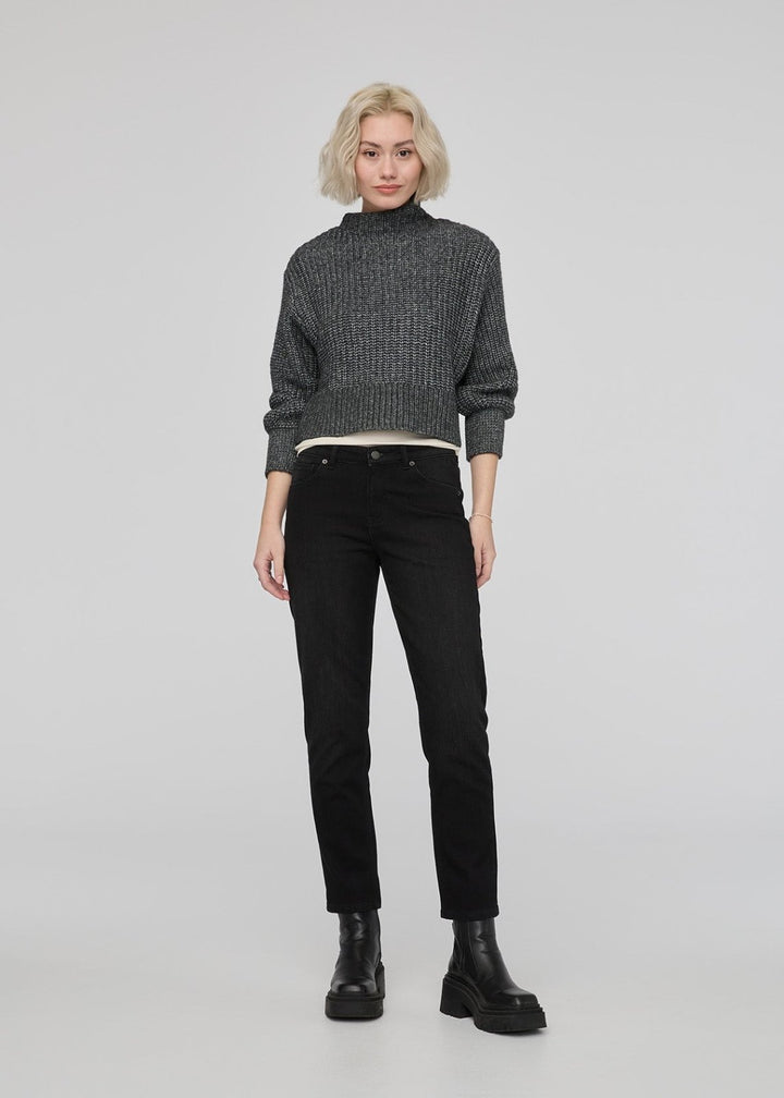duer Tech Fleece Denim Girlfriend Jean - Washed Black / Grey