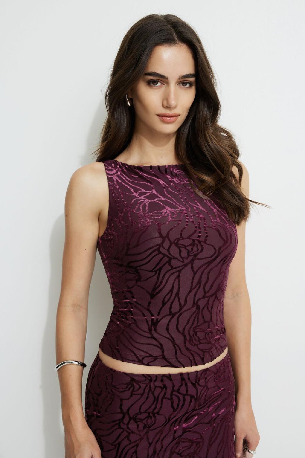 dynamite Camisole à col bateau en tissu dévoré Nola