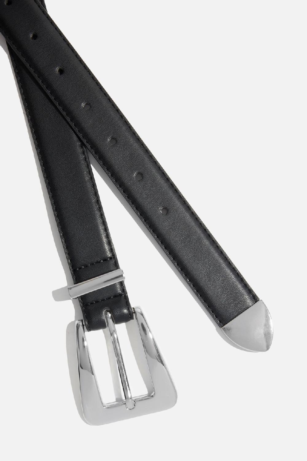 Dynamite Ceinture En Faux Cuir Classique à Boucle Trapézoïde