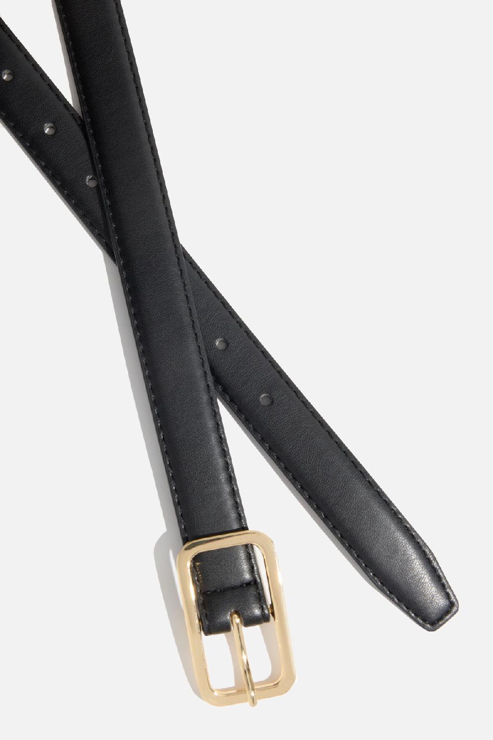 Dynamite Ceinture Mince En Faux Cuir à Boucle Rectangulaire Et Arrondie