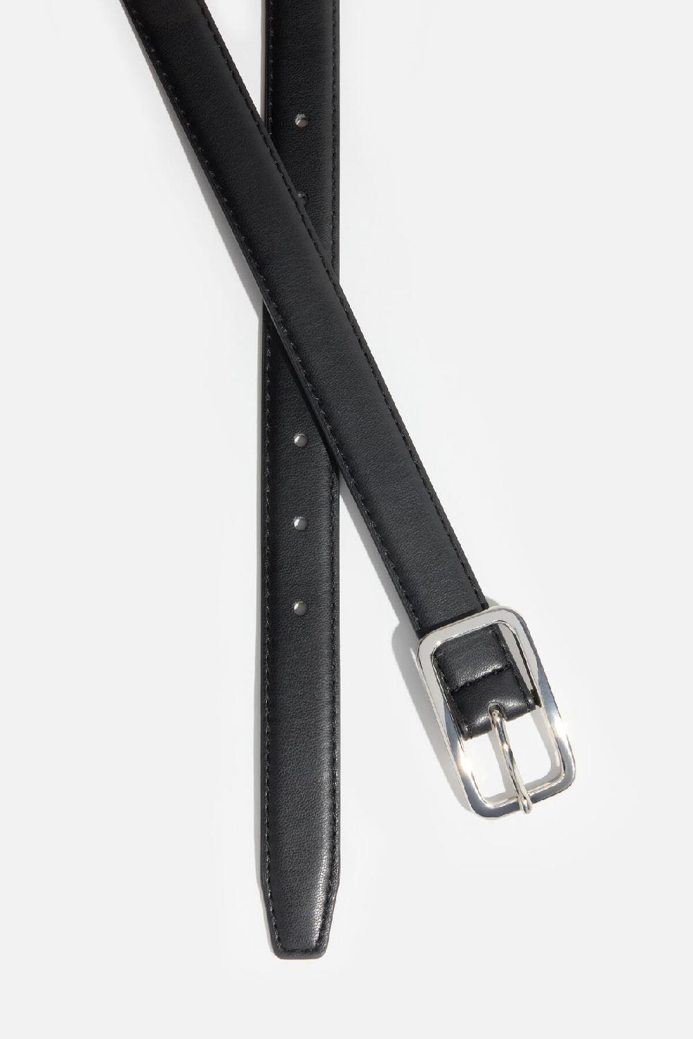 Dynamite Ceinture Mince En Faux Cuir à Boucle Rectangulaire Et Arrondie