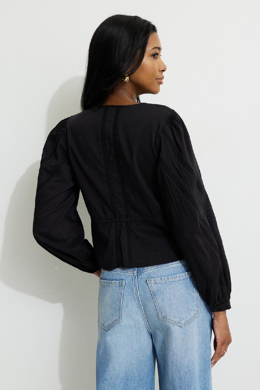 Dynamite Blouse à Manches Bouffantes