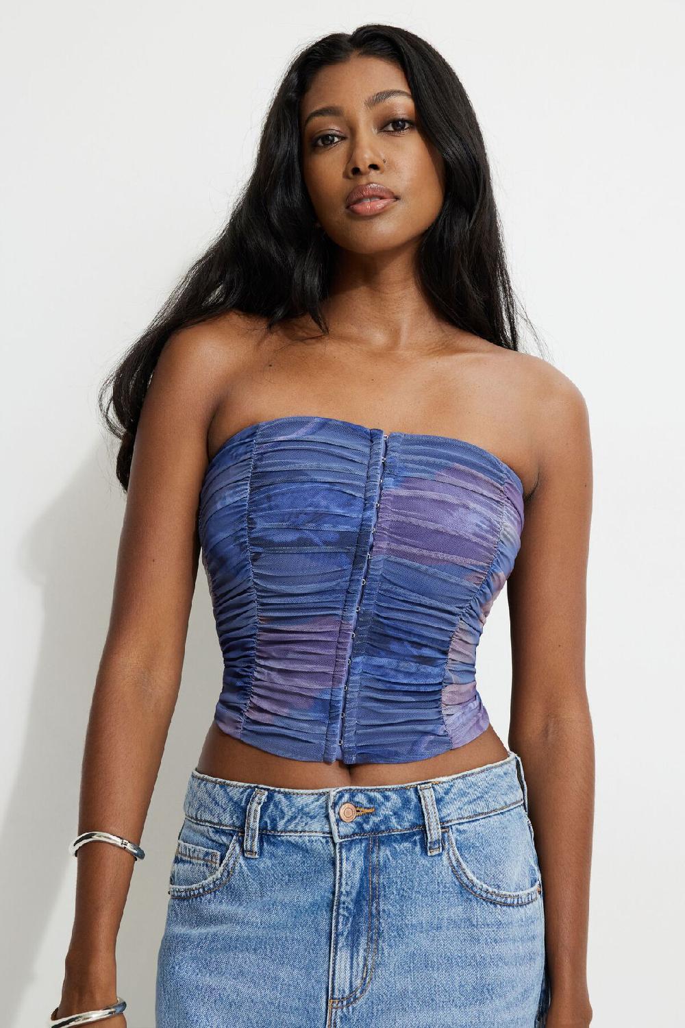 dynamite Bustier froncé en maille Salma