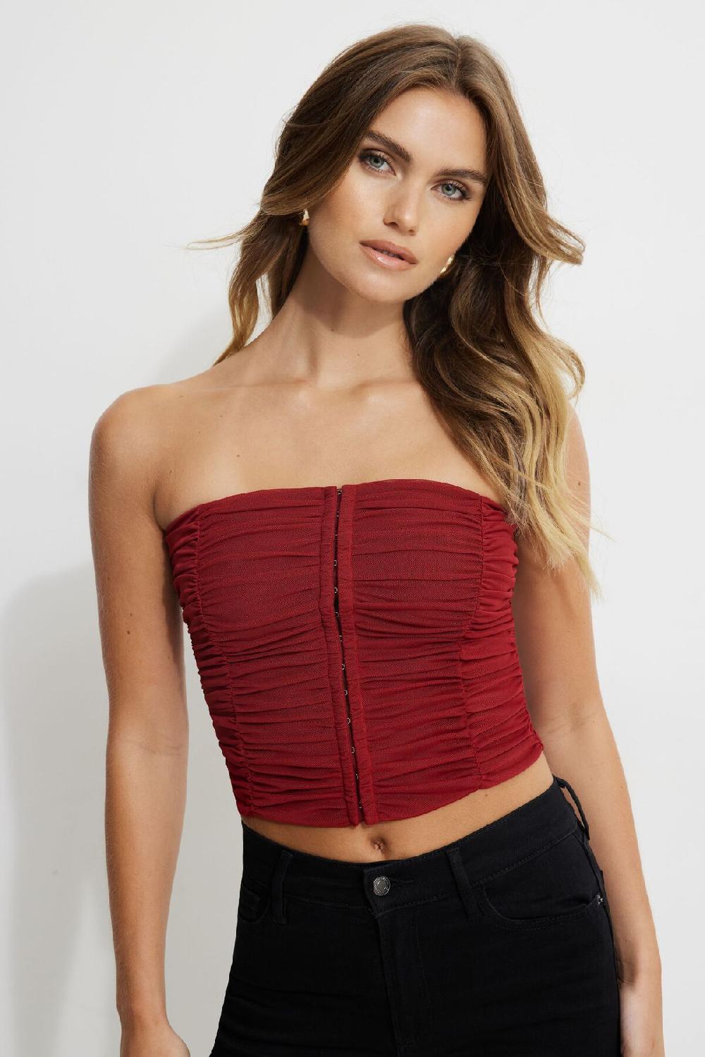 dynamite Bustier froncé en maille Salma