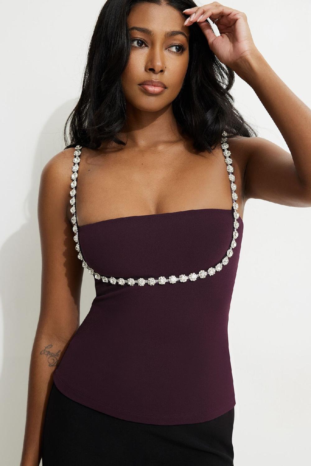 dynamite Cami ornée de pierres du Rhin Aurora