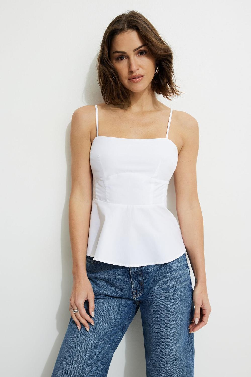 dynamite Camisole à basque en popeline