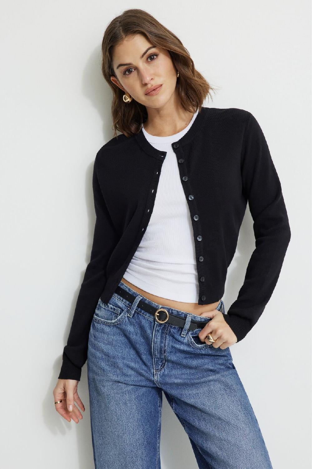 dynamite Cardigan à col rond Rebecca