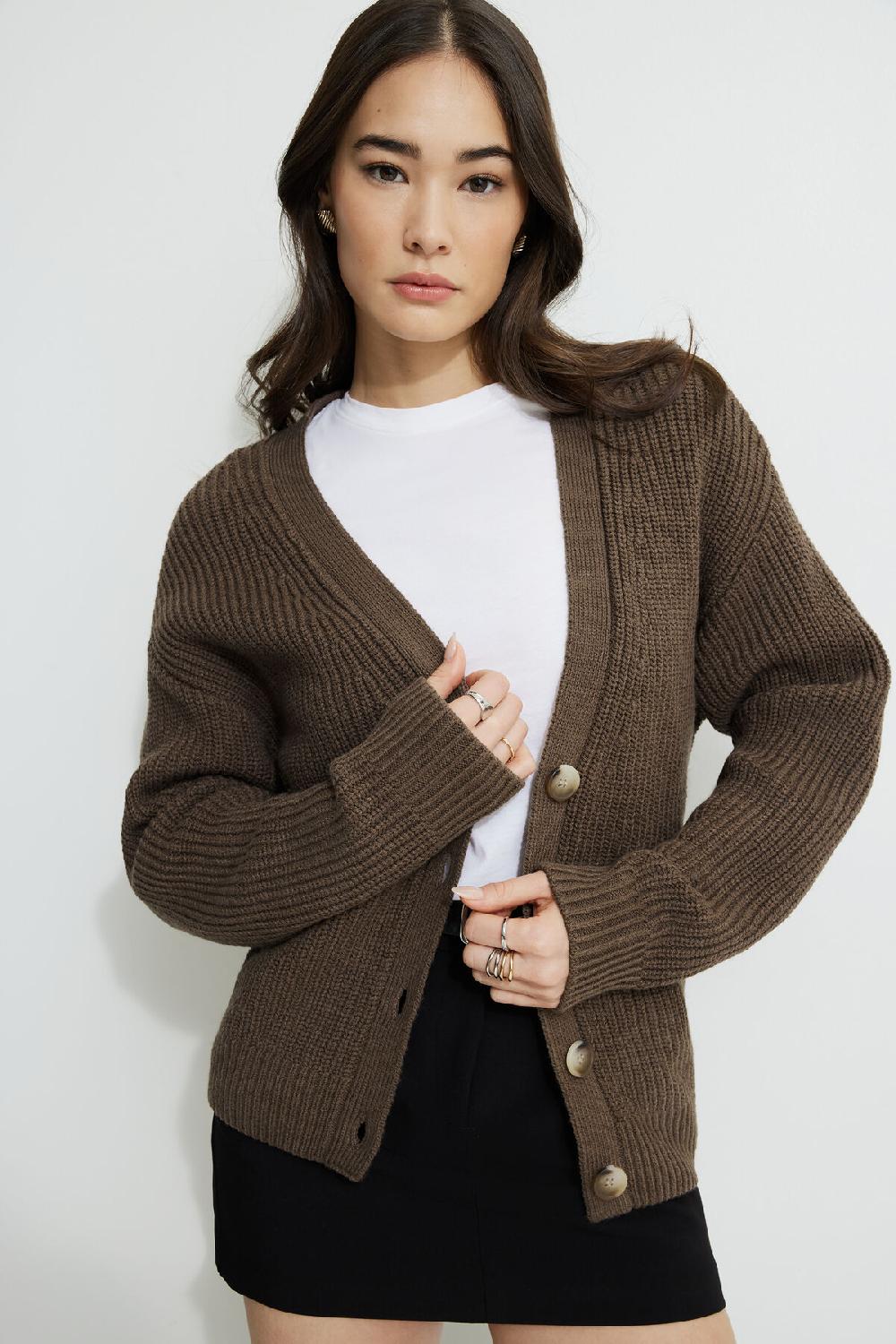 dynamite Cardigan carré à col en V