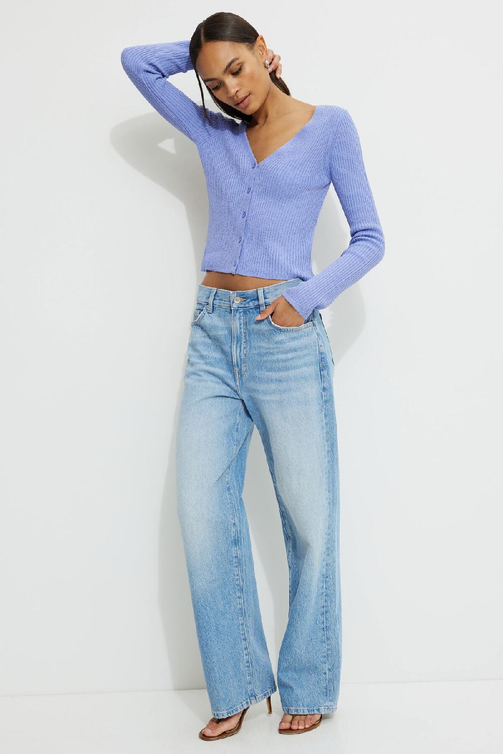 Dynamite Cardigan Côtelé à Col En V Mila