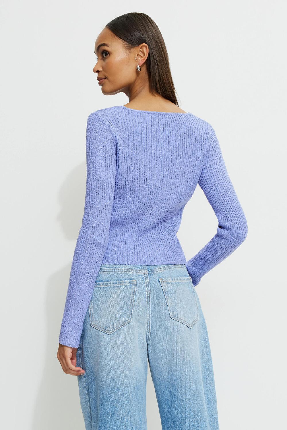 Dynamite Cardigan Côtelé à Col En V Mila