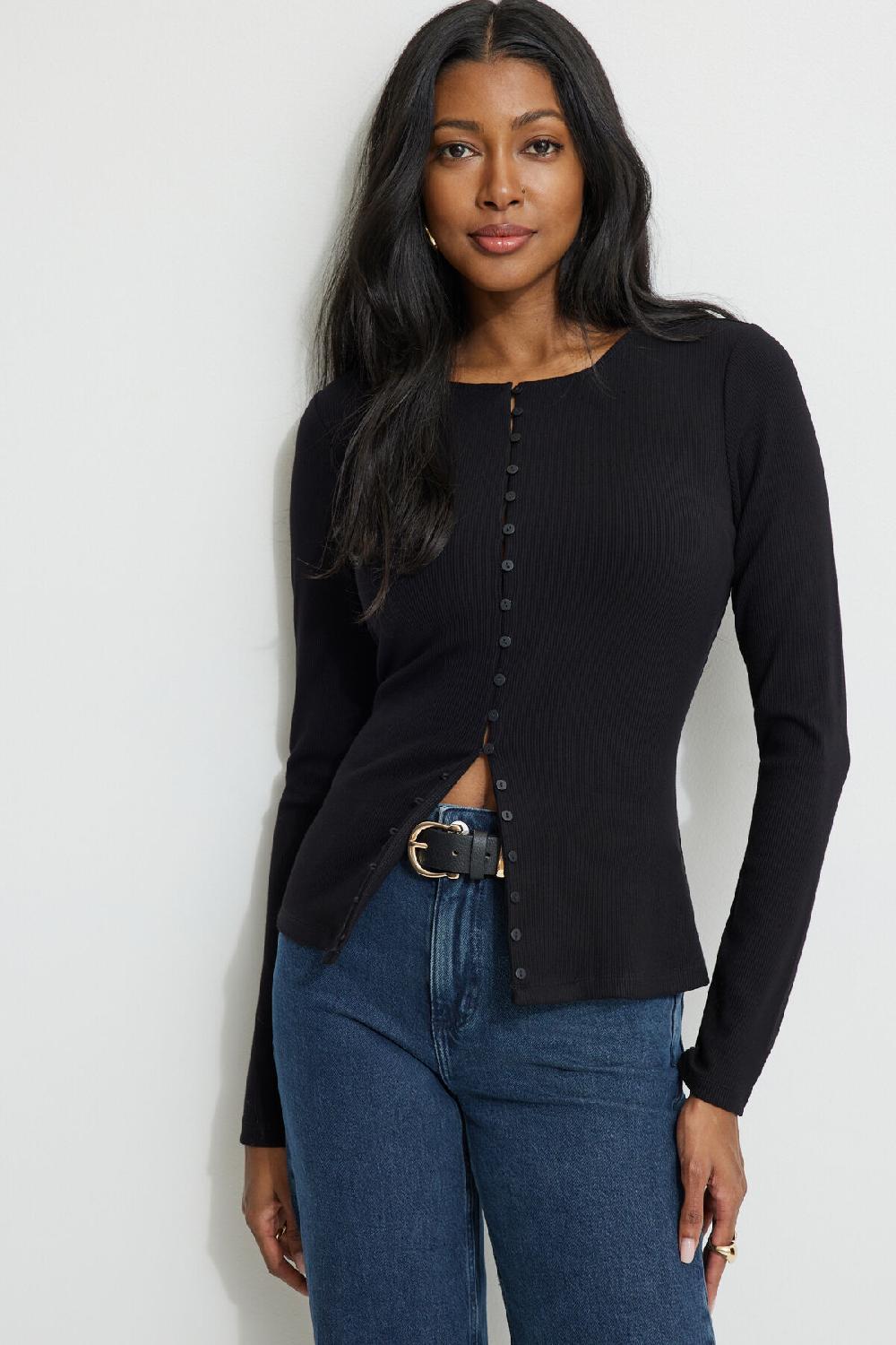 dynamite Cardigan ouvert côtelé Renae