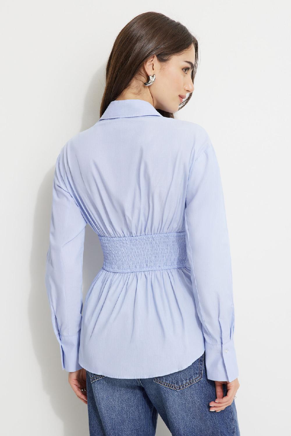 Dynamite Chemise En Coton Cintrée à La Taille