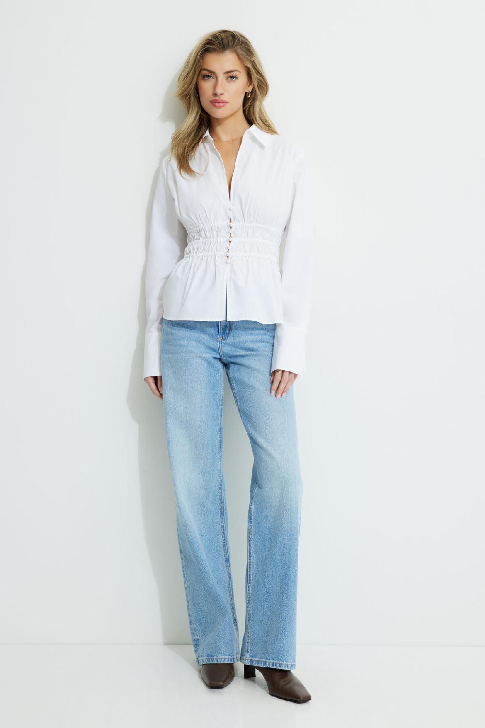 Dynamite Chemise En Popeline Froncée