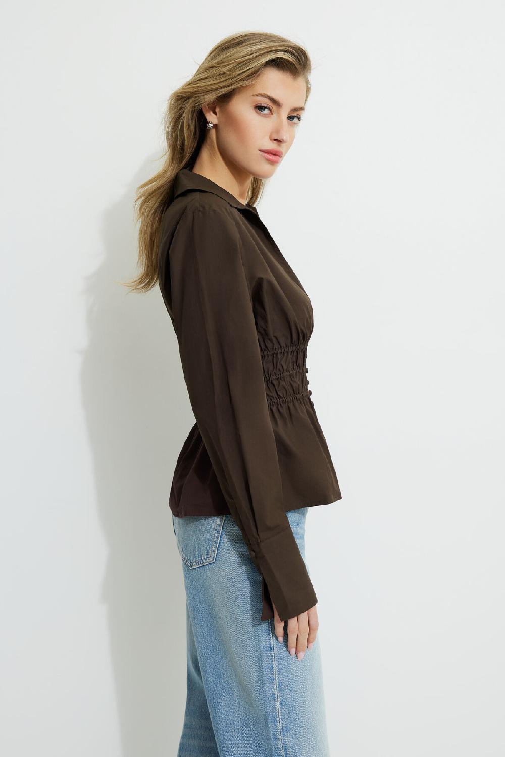 Dynamite Chemise En Popeline Froncée