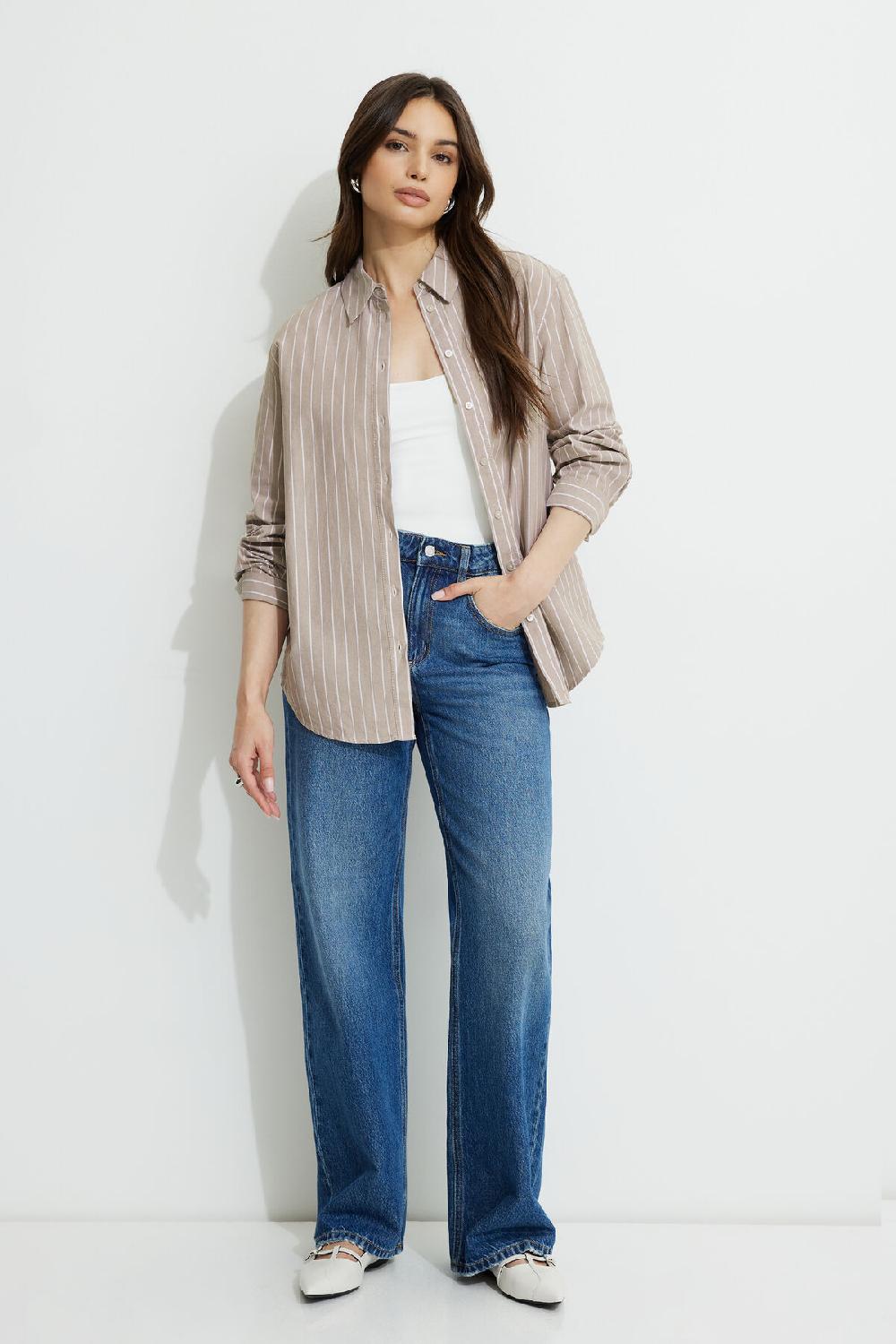 Dynamite Chemise Oxford Rayé Sutton