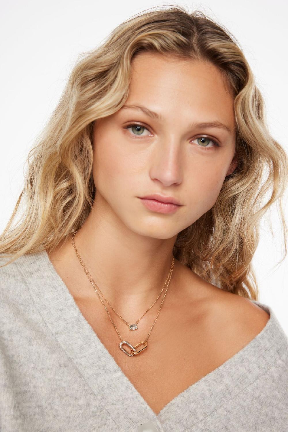 dynamite Collier superposé à pierres et maillons