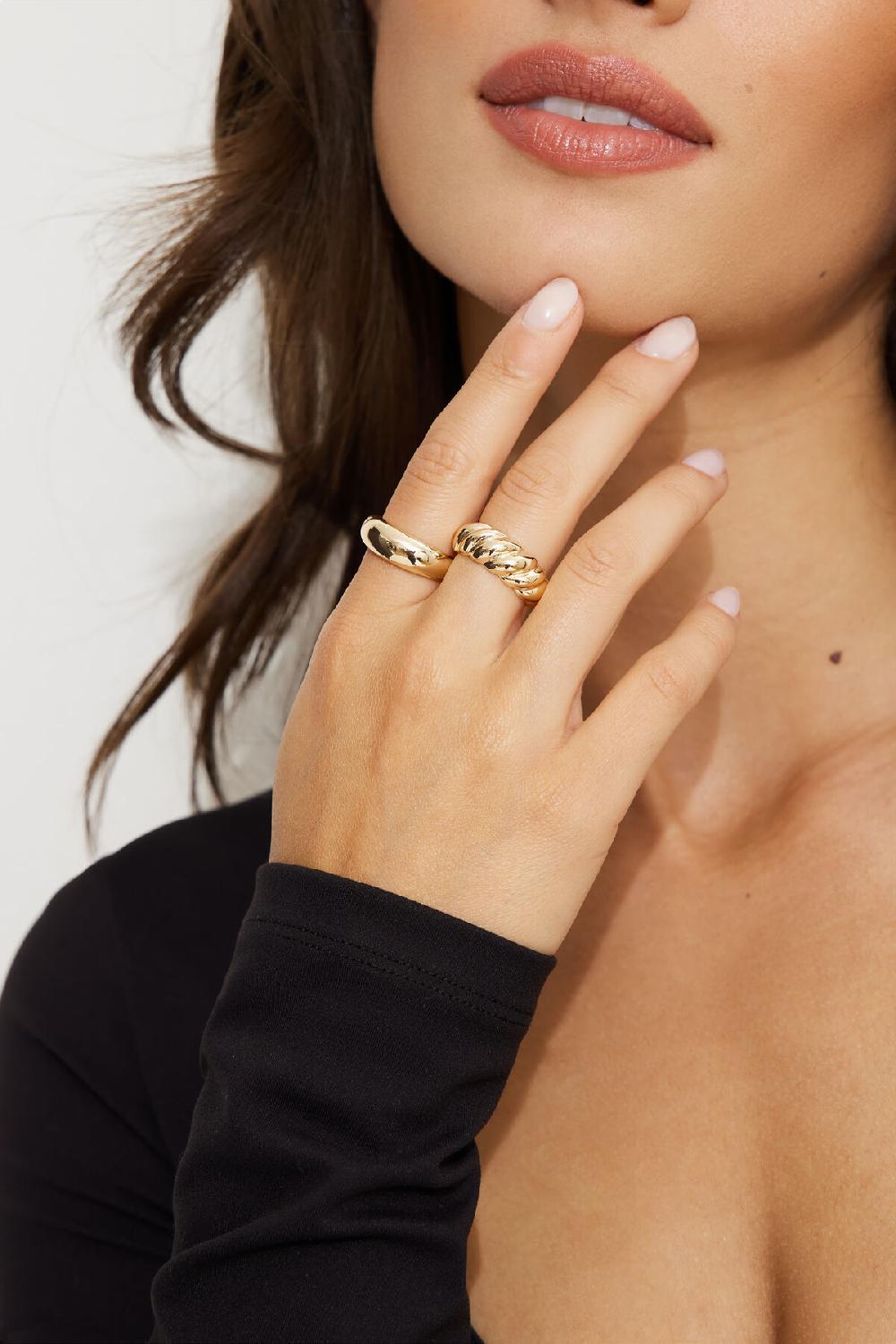 Dynamite Ensemble De 2 Bagues Arrondies