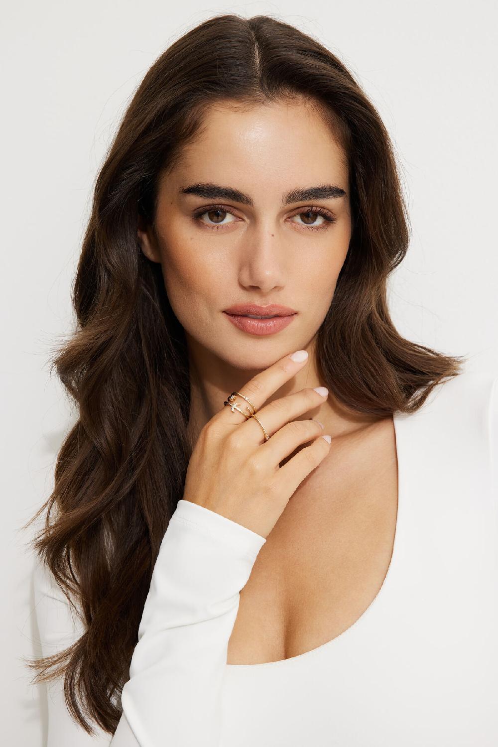 dynamite Ensemble de 2 bagues étoiles et lune