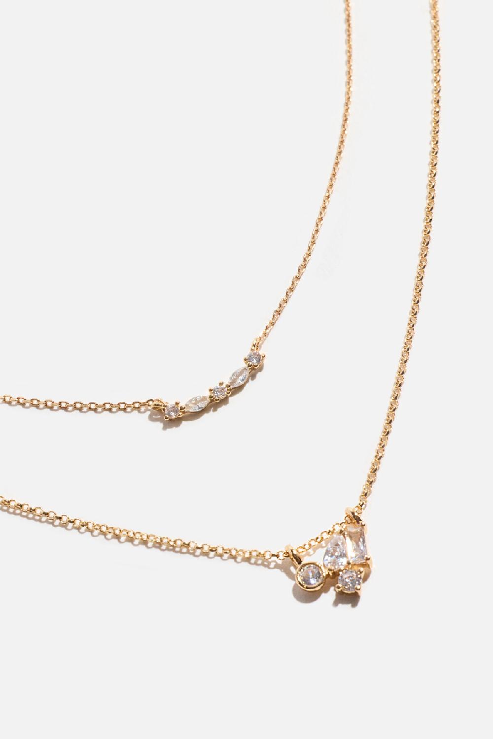 dynamite Ensemble de 2 colliers à amas de pierres