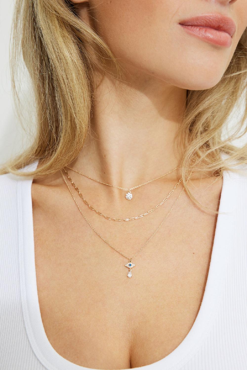 dynamite Ensemble de 3 colliers « mauvais œil »