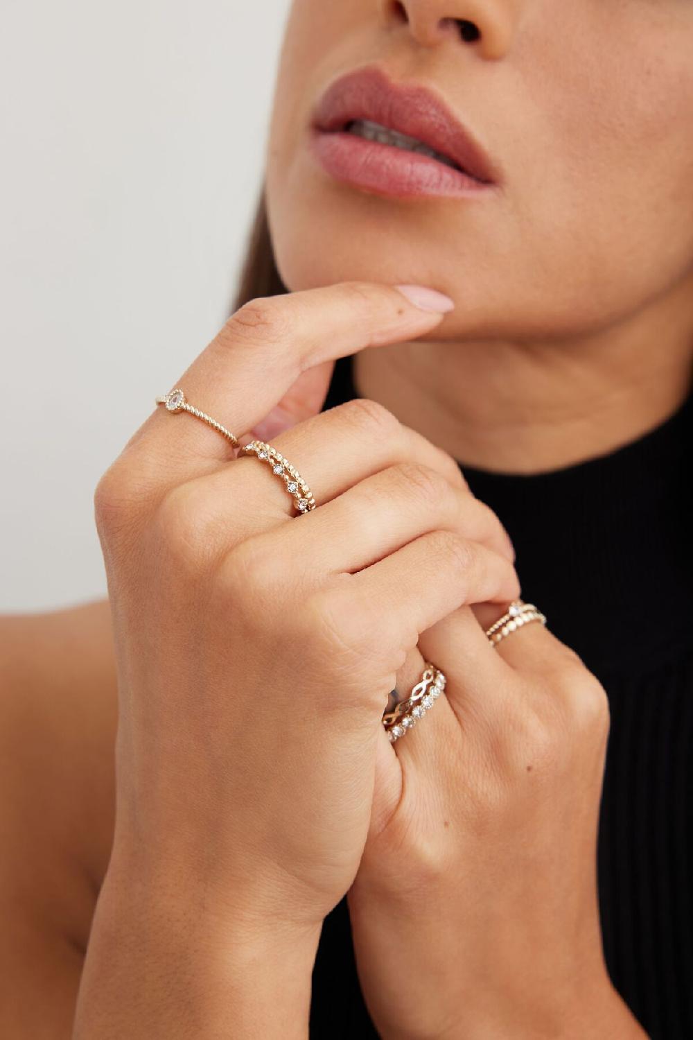 dynamite Ensemble de 7 bagues torsadées et ornées