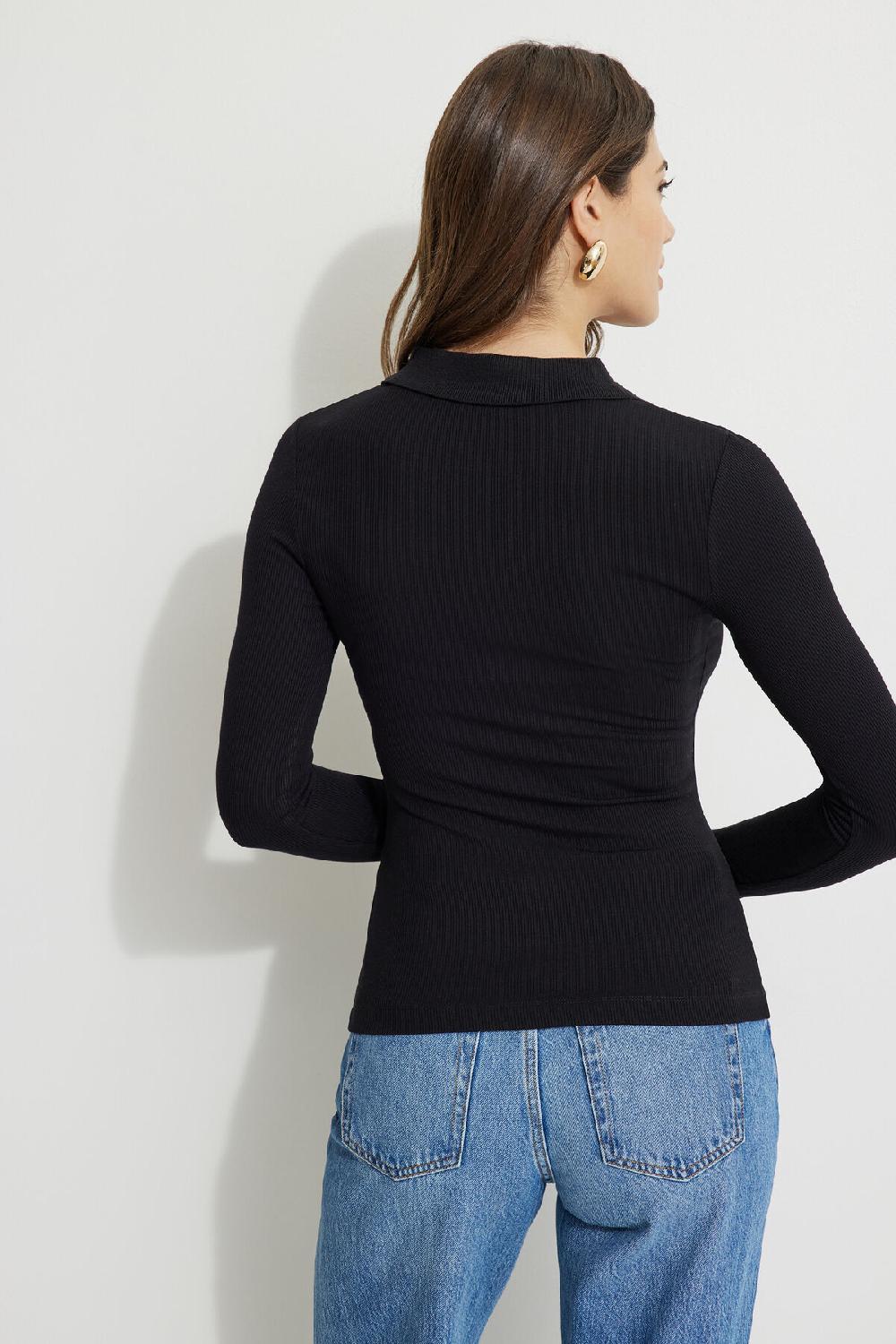 Dynamite Haut Polo Côtelé à Manches Longues