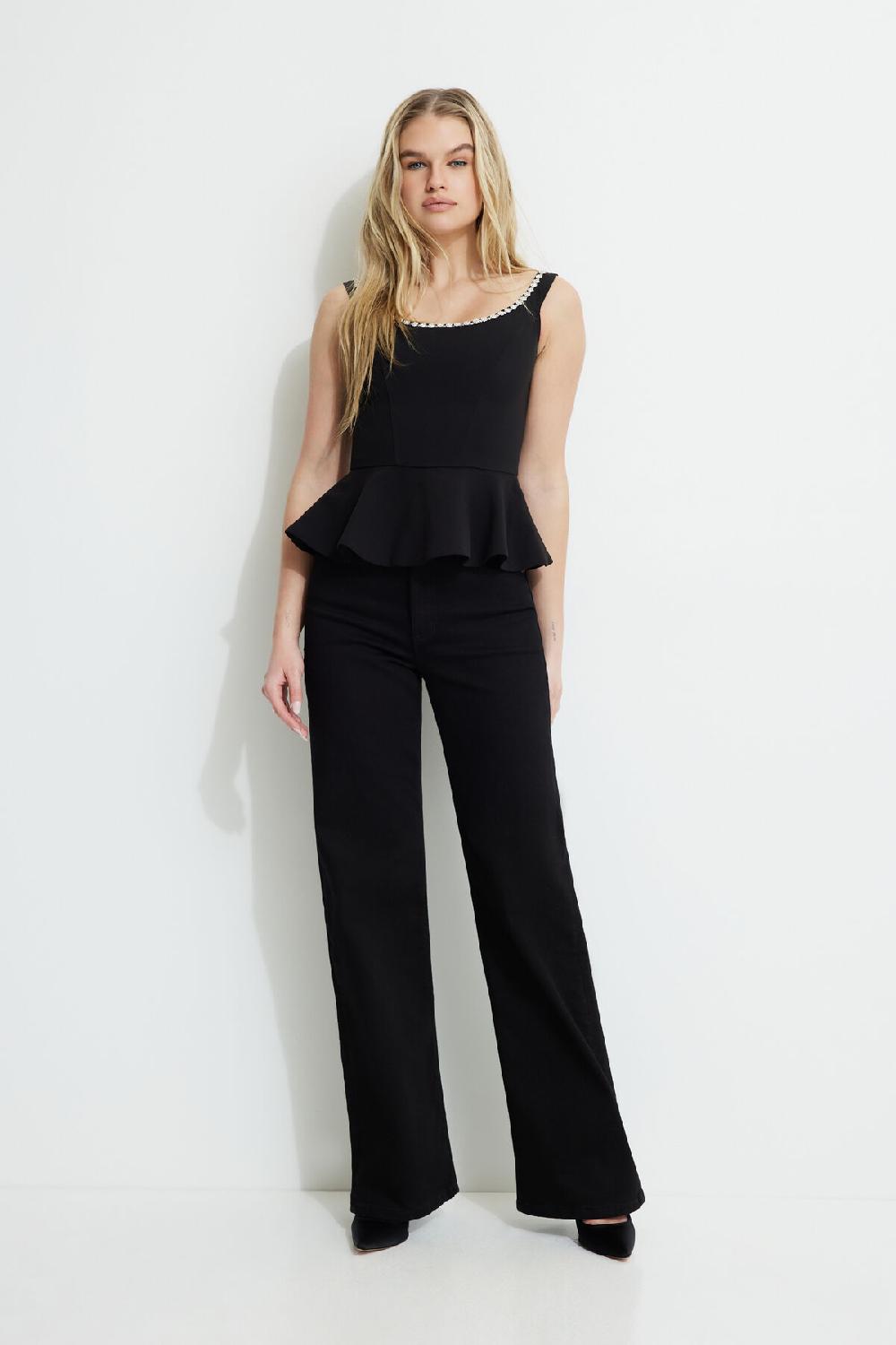 Dynamite Haut Style Corset Péplum Orné De Pierres