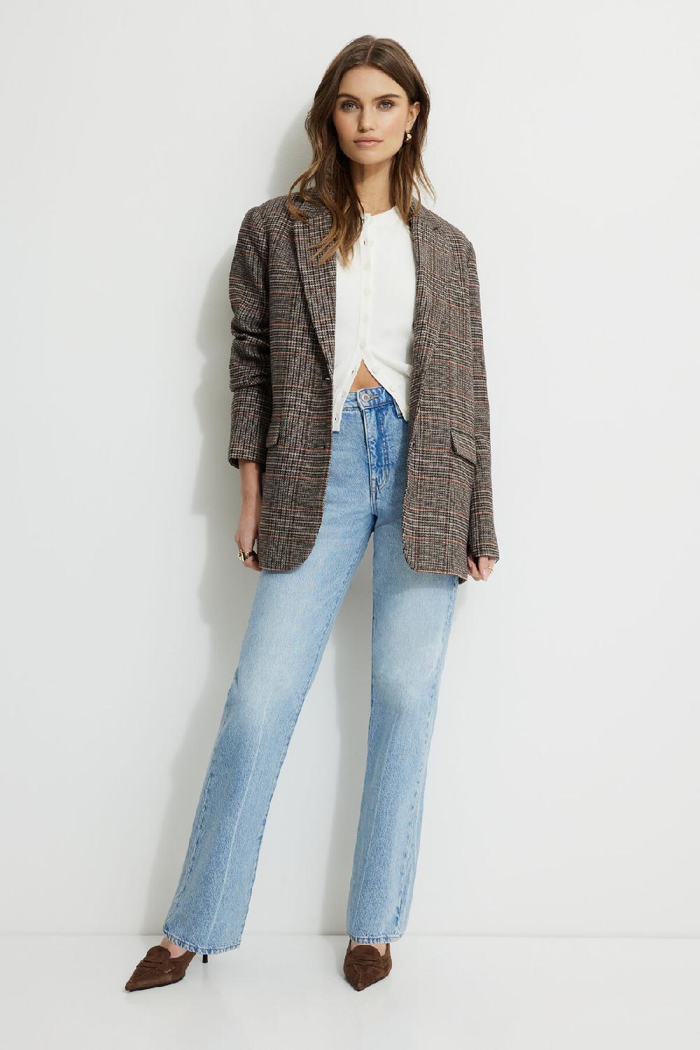 dynamite Jean Cara à jambe droite et taille haute