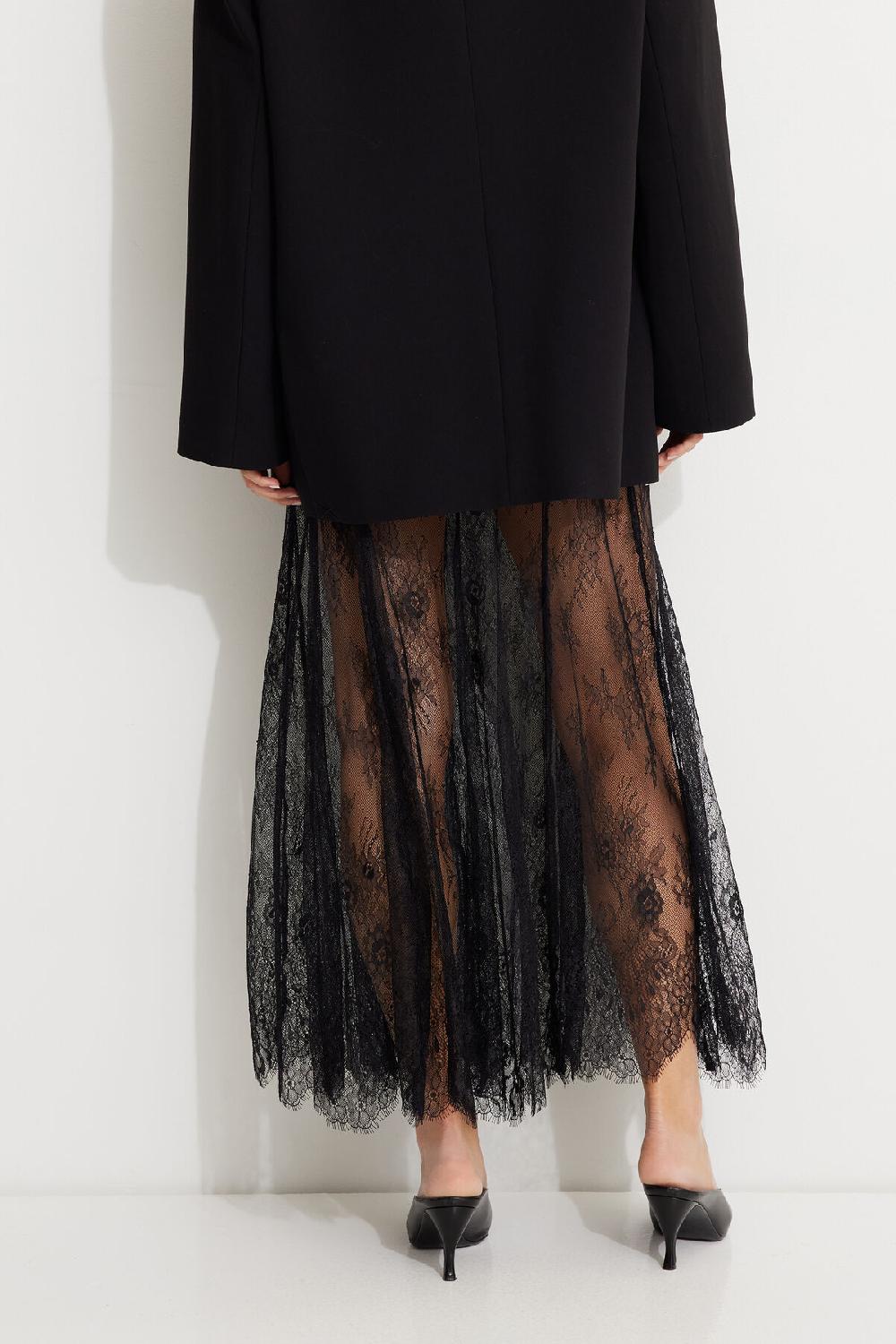 Dynamite Jupe Maxi Diaphane En Dentelle