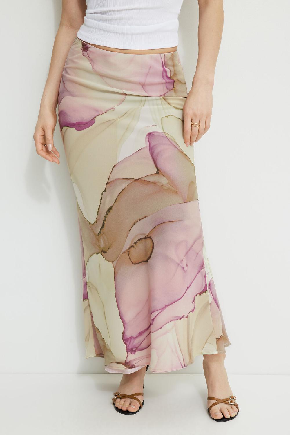 Dynamite Jupe Maxi Imprimée Style Sirène