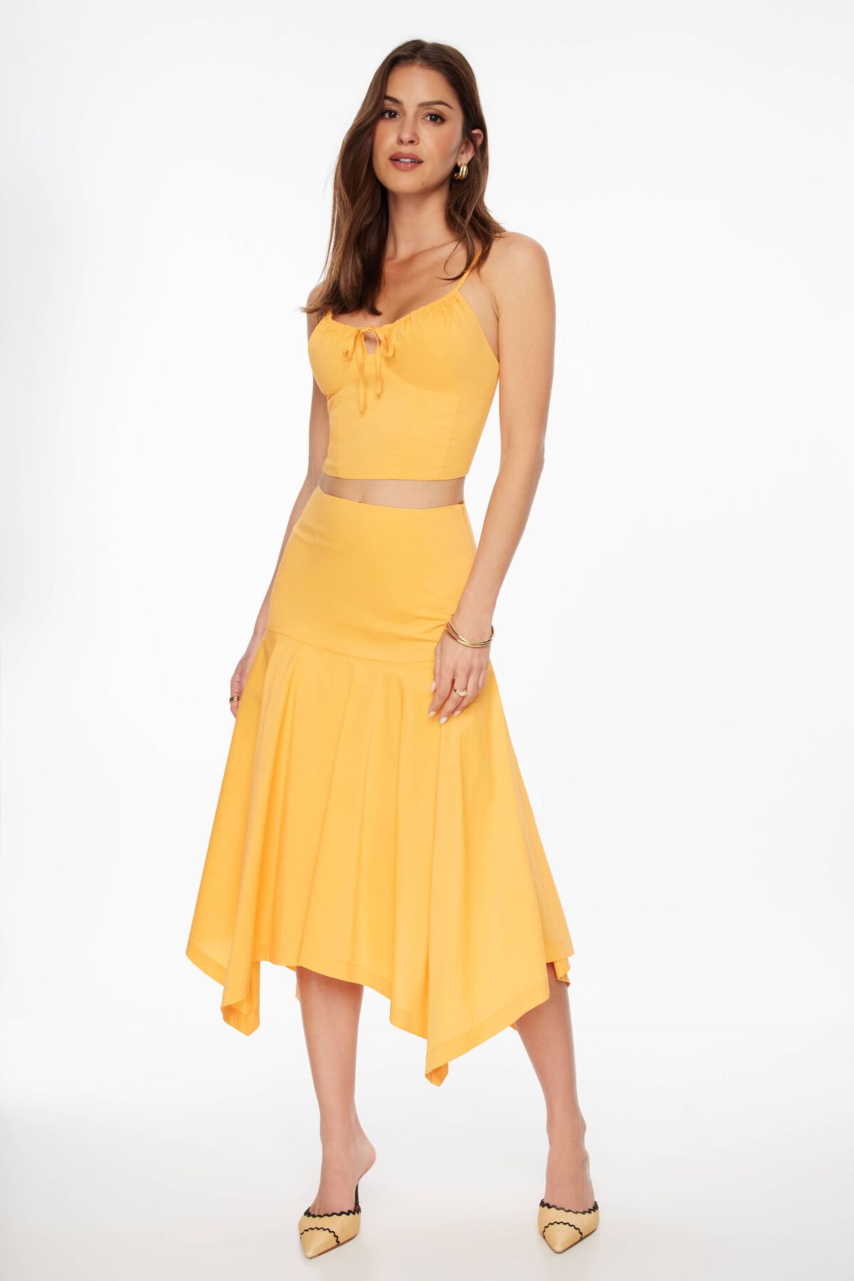 dynamite Jupe midi à ourlet mouchoir