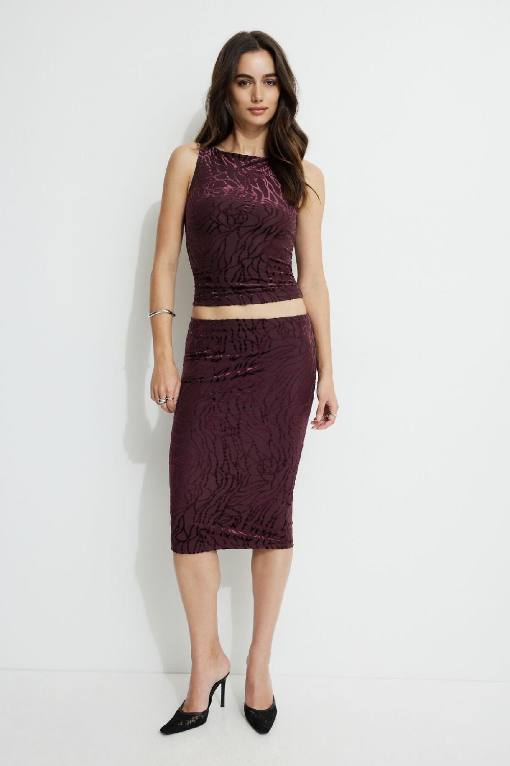 dynamite Jupe midi Alana à effet usé