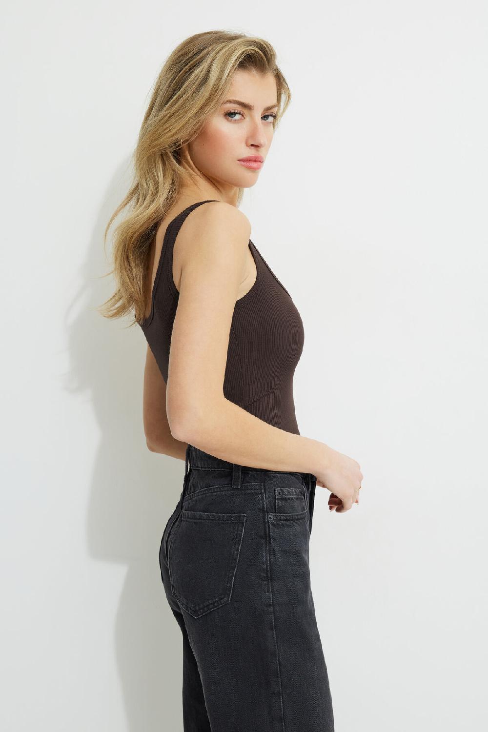 Dynamite Justaucorps Henley Côtelé