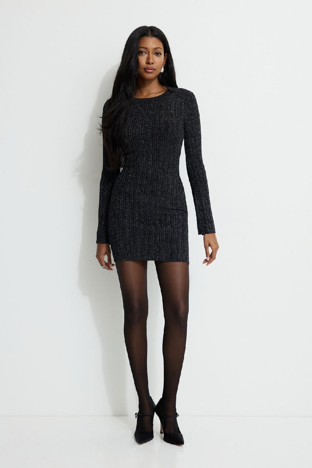 dynamite Minirobe côtelée métallique