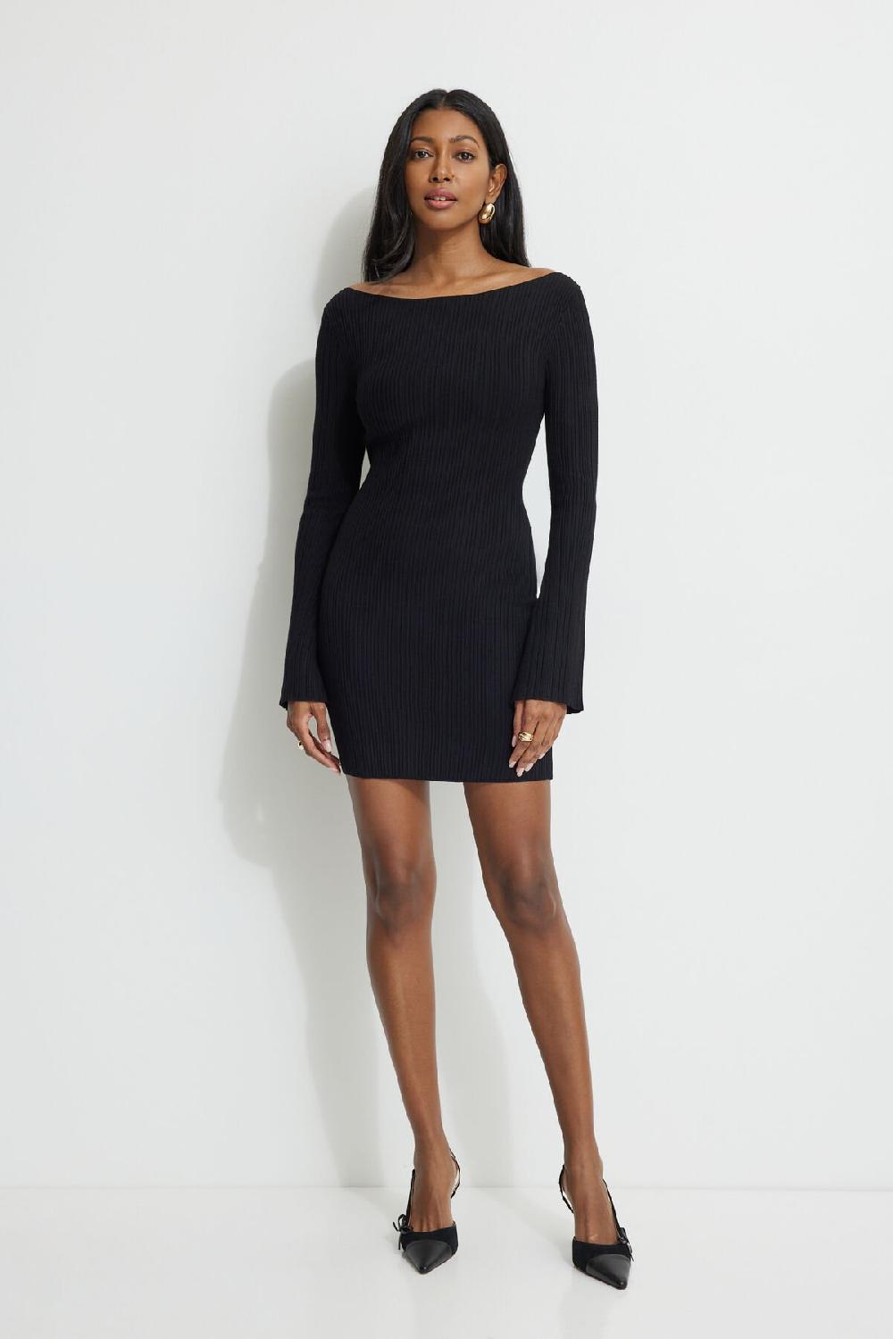 dynamite Minirobe en tricot côtelé à col bateau