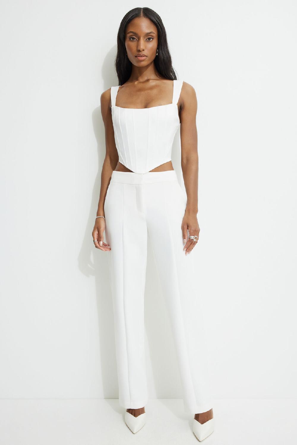 dynamite Pantalon à jambe droite à taille mi haute