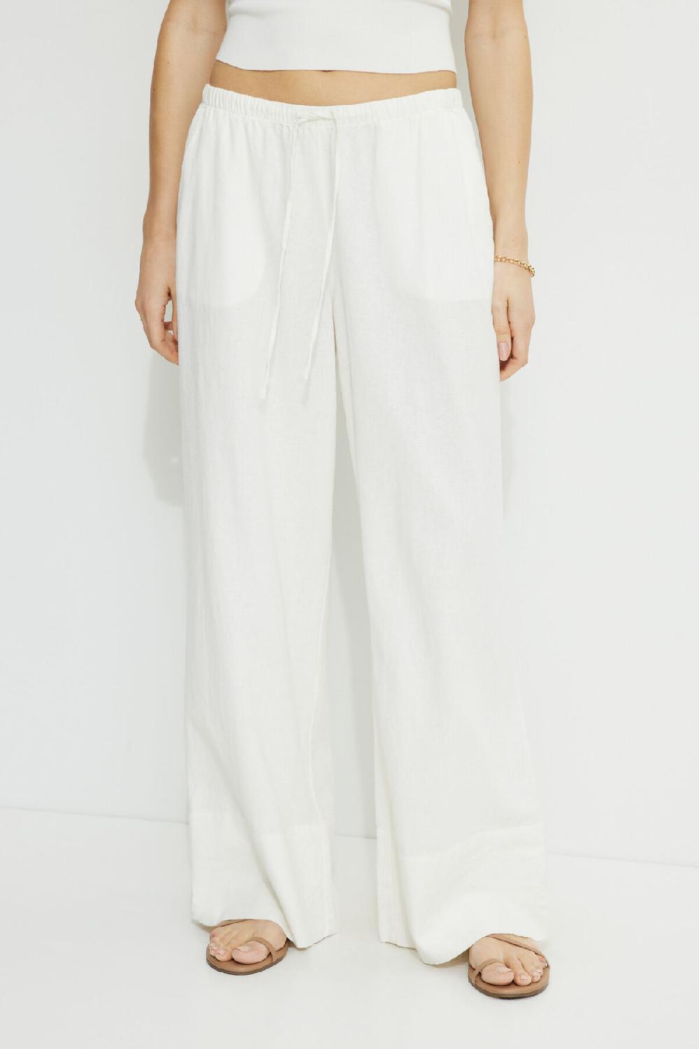 Dynamite Pantalon à Jambe Large En Lin Leo