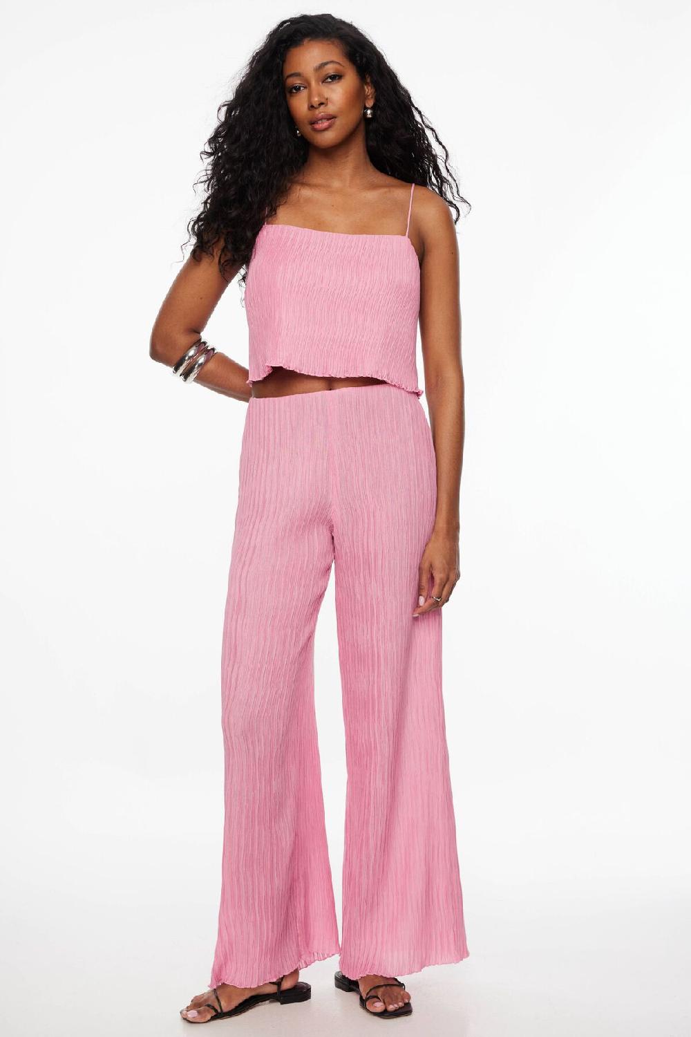 dynamite Pantalon froissée à jambe large Malika