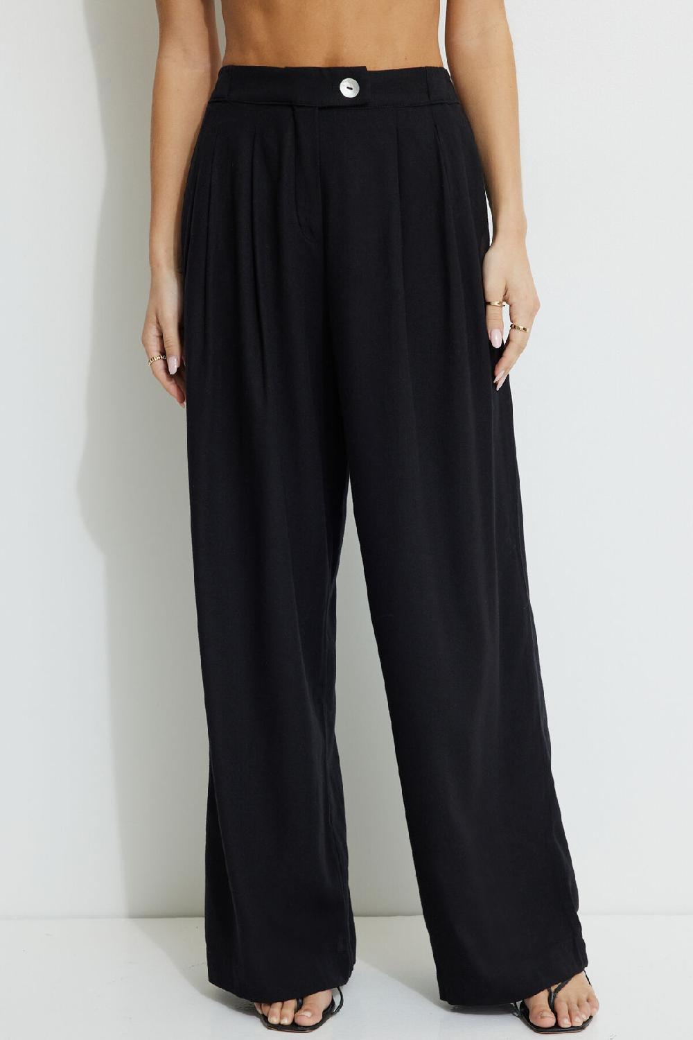 Dynamite Pantalon Plissé En Lin