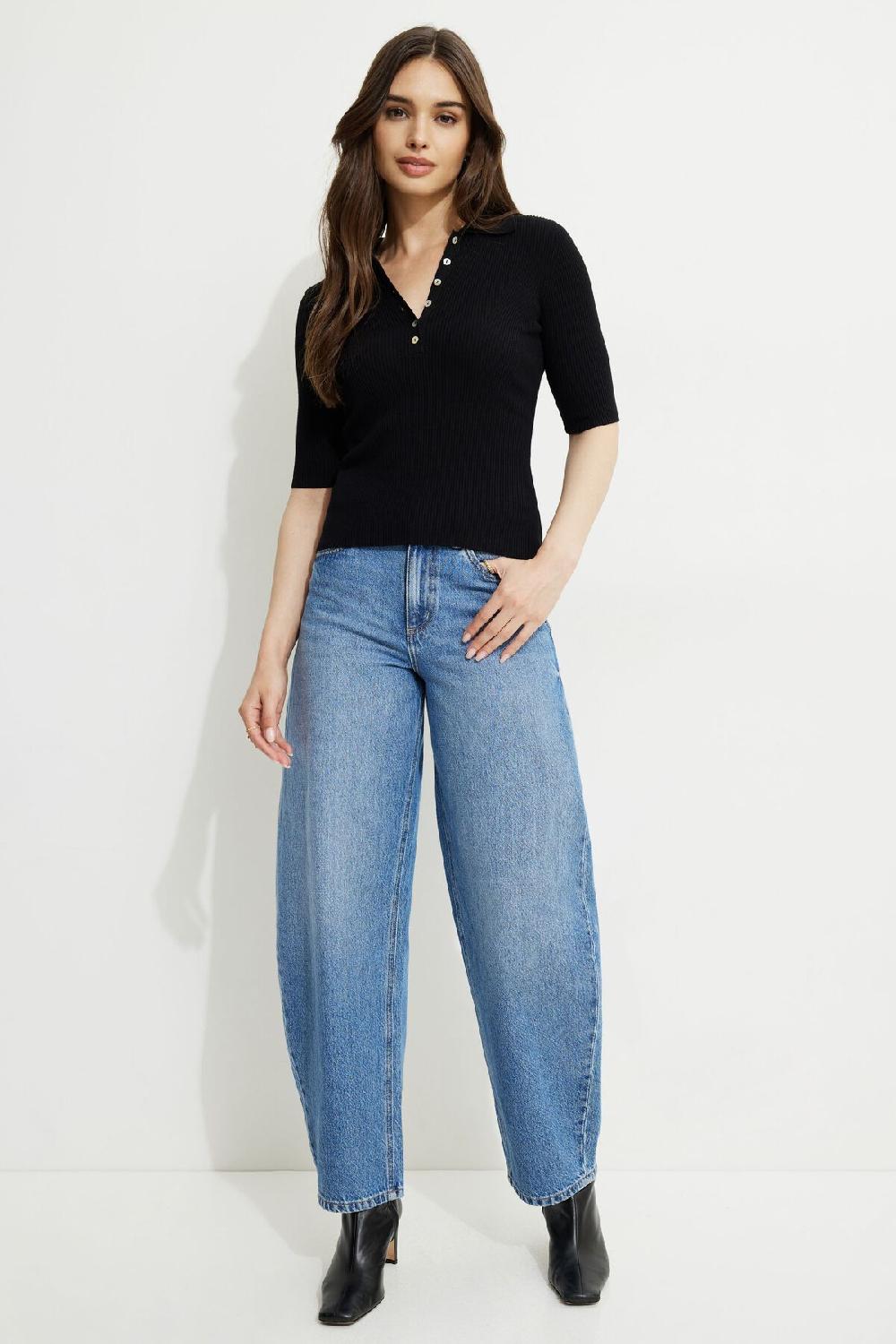 Dynamite Polo Côtelé à Manches Aux Coudes